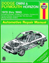 Dodge Omni & Plymouth Horizon 1978 thru 1990. Haynes. Англ. яз.