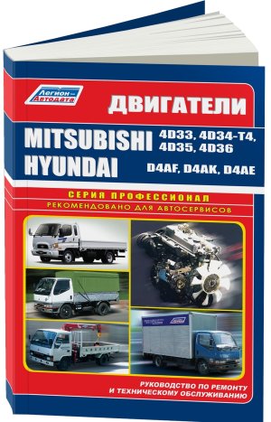 Двигатели Mitsubishi 4D33 / 4D34-T4 / 4D35 / 4D36 / Двигатели Hyundai D4AF / D4AK / D4AE Пособие по ремонту и техническому обслуживанию 